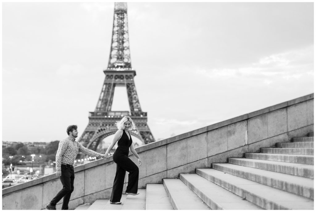Engagement session in Paris, France, city of lovers.