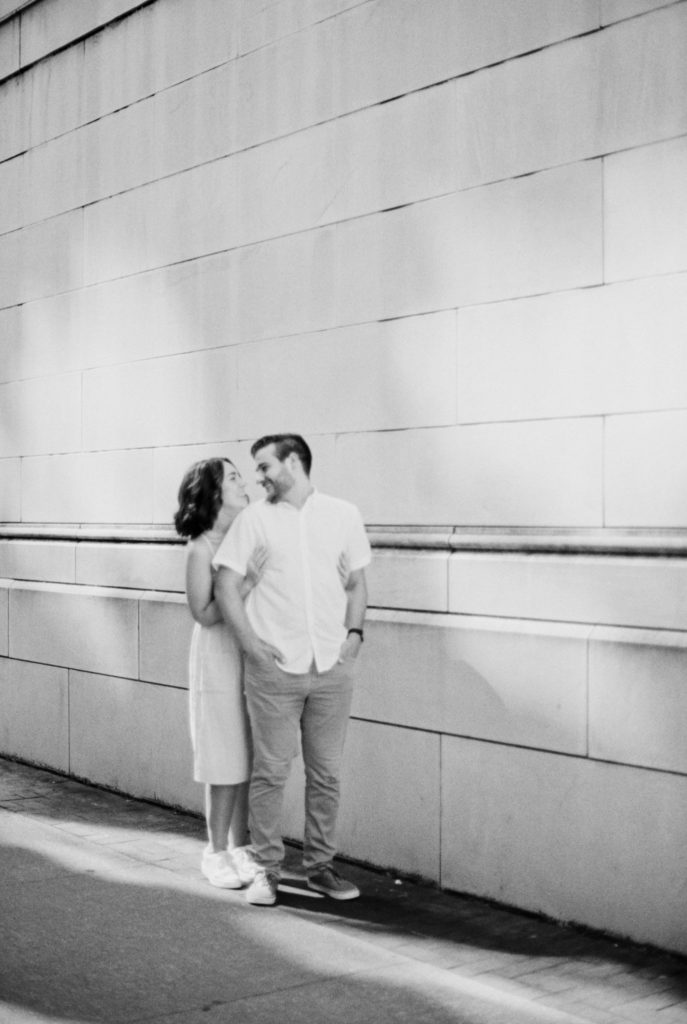 Charming downtown Knoxville alleyway portraits of a super cute couple. 