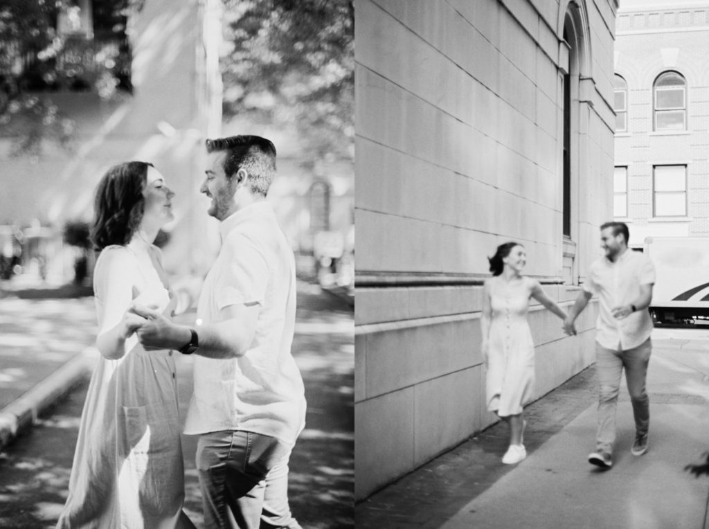 Charming downtown Knoxville alleyway portraits of a super cute couple. 