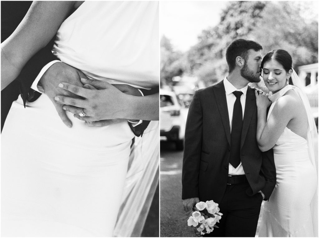 An Effortless Modern Knoxville Elopement, candid up close black and white film shot