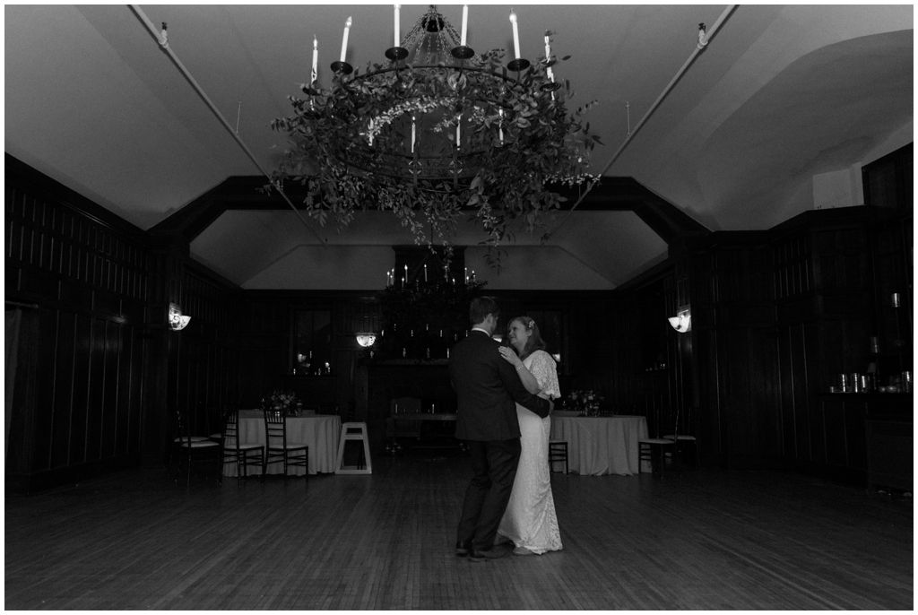 Married couple share last dance alone on the dance floor before their sparkler exit.