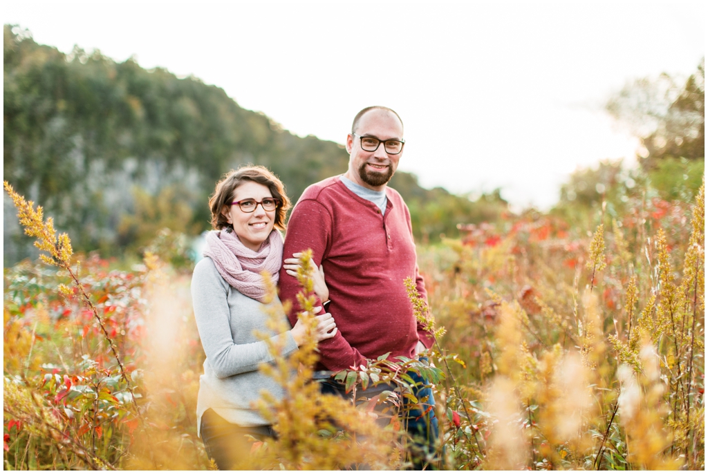Warm fall couples portraits at golden hour