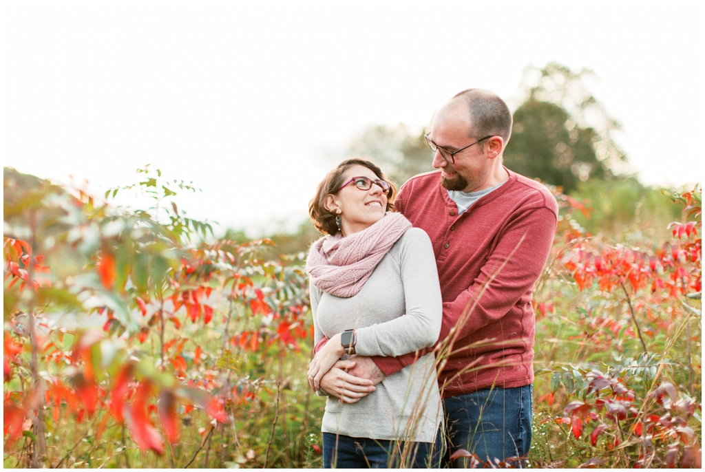 Cute anniversary fall portrait session at Melton Hill Park