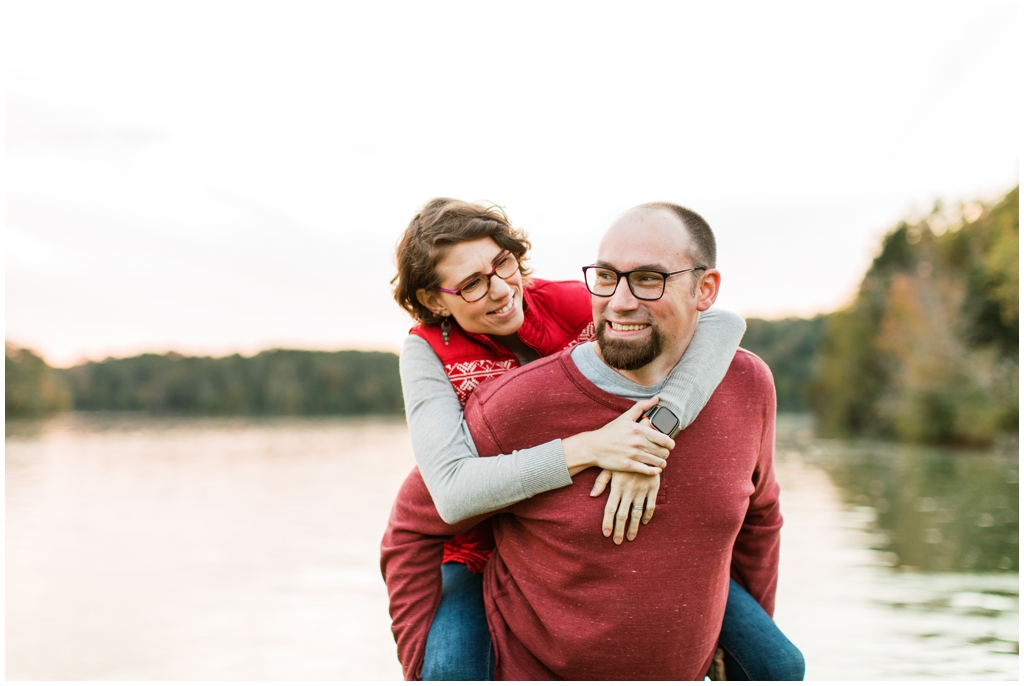 Cozy fall anniversary portraits at Melton Hill Park along the Clinch River 