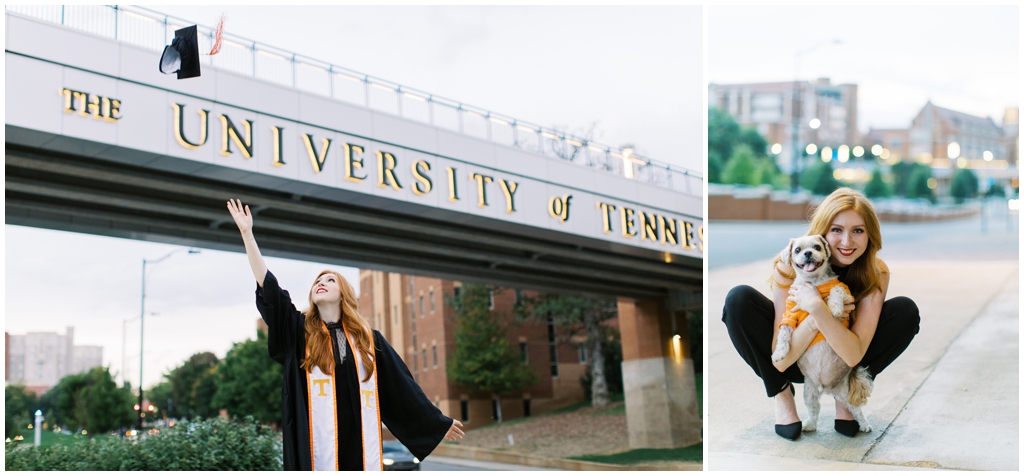 Glamorous Knoxville UT Campus Graduation Portraits of college senior. Photos by Holly Michon Photography.