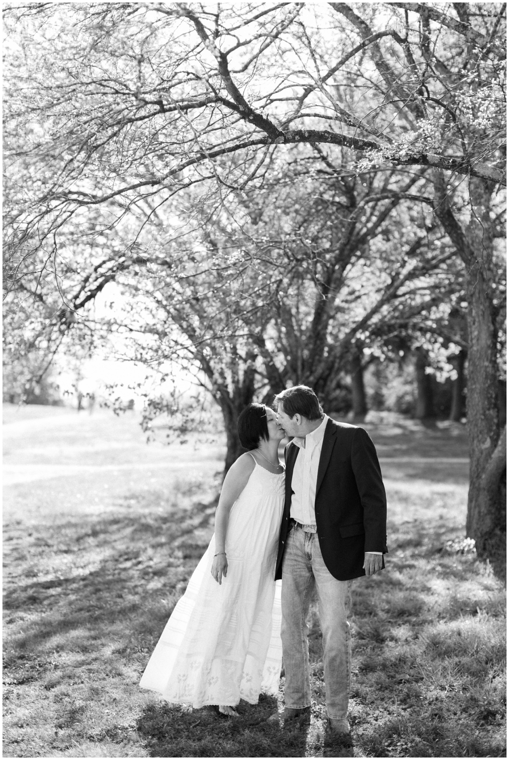 Classic black and white image from an engagement session at the Knoxville Botanical Gardens. Image by Holly Michon Photography