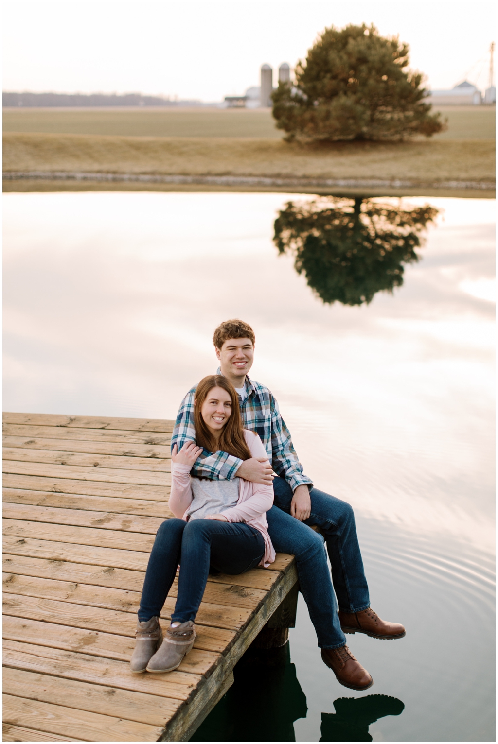 A spring Convoy, Ohio farm engagement session. Image by Holly Michon Photography