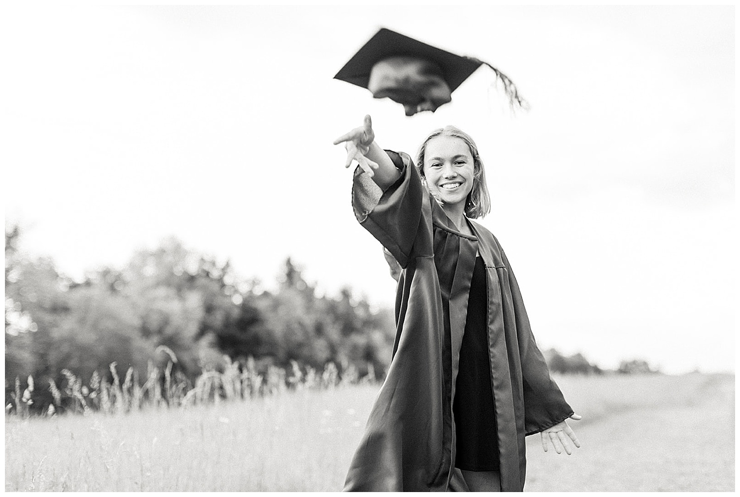 Knoxville, TN high school senior session graduation, robe, and hat photo by Holly Michon Photography