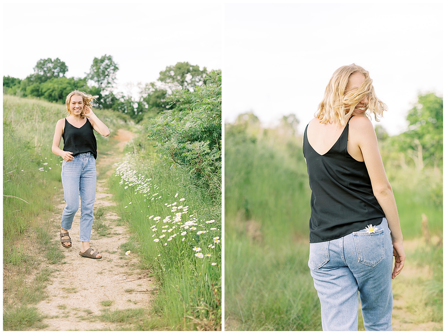 Knoxville, TN high school senior session outside in natural light and meadow. Image by Holly Michon Photography