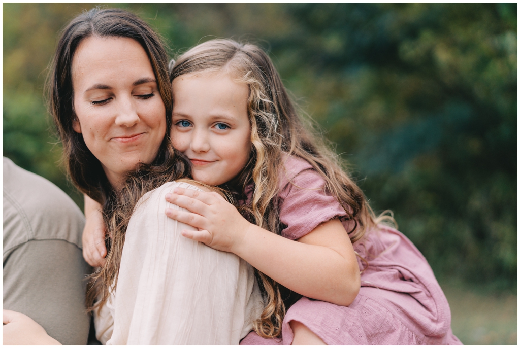 Mom and daughter shot in down-to-earth family fall session in Knoxville, TN.