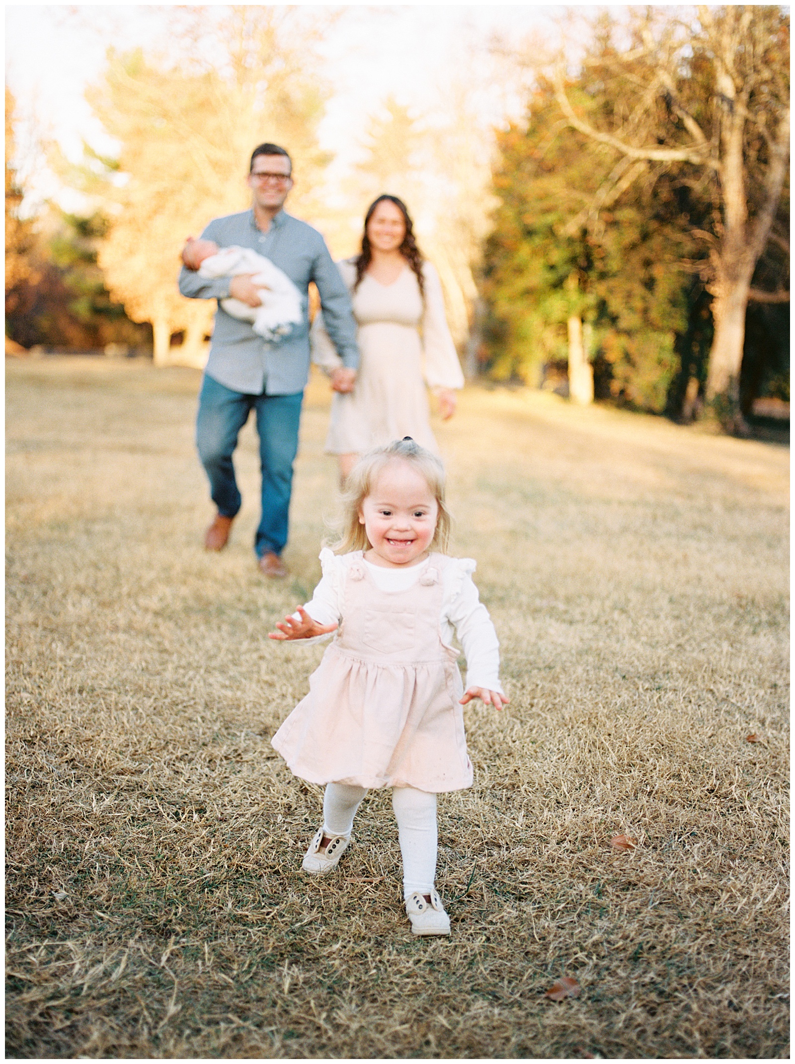 Vibrant autumn family session with family of four in Knoxville, TN.