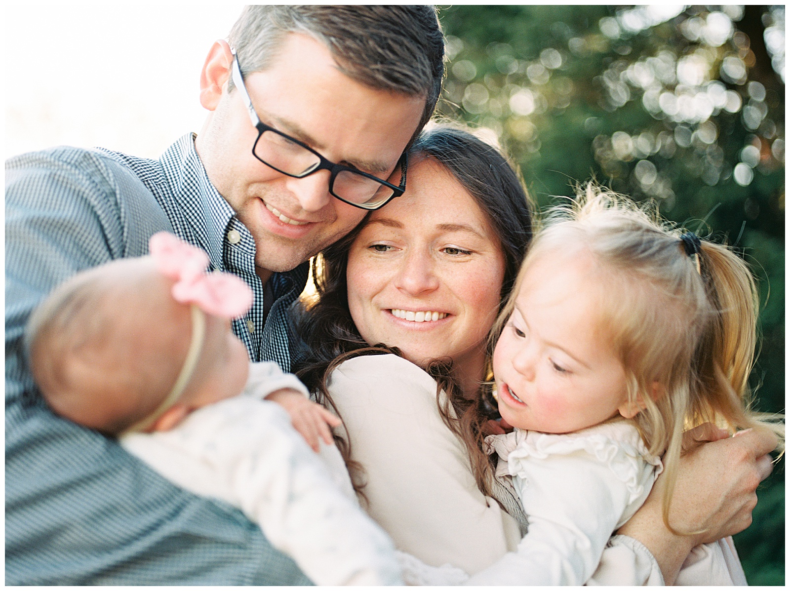 Vibrant autumn family session with family of four in Knoxville, TN.