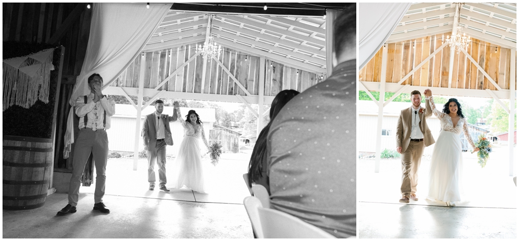 Bride and groom entrance into the reception at Knoxville spring wedding.