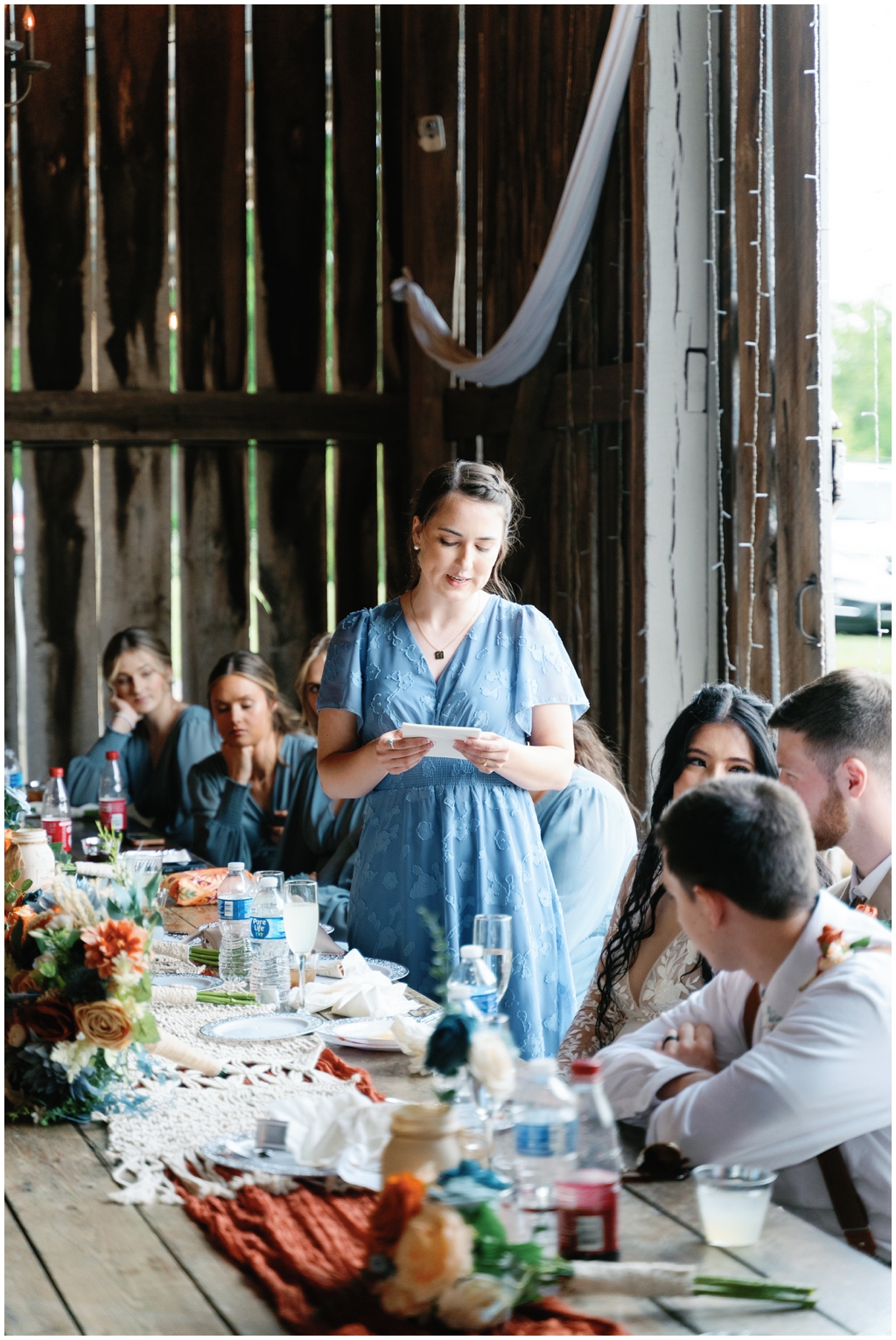 Maid of honor shares speech at sentimental Knoxville, TN wedding. 