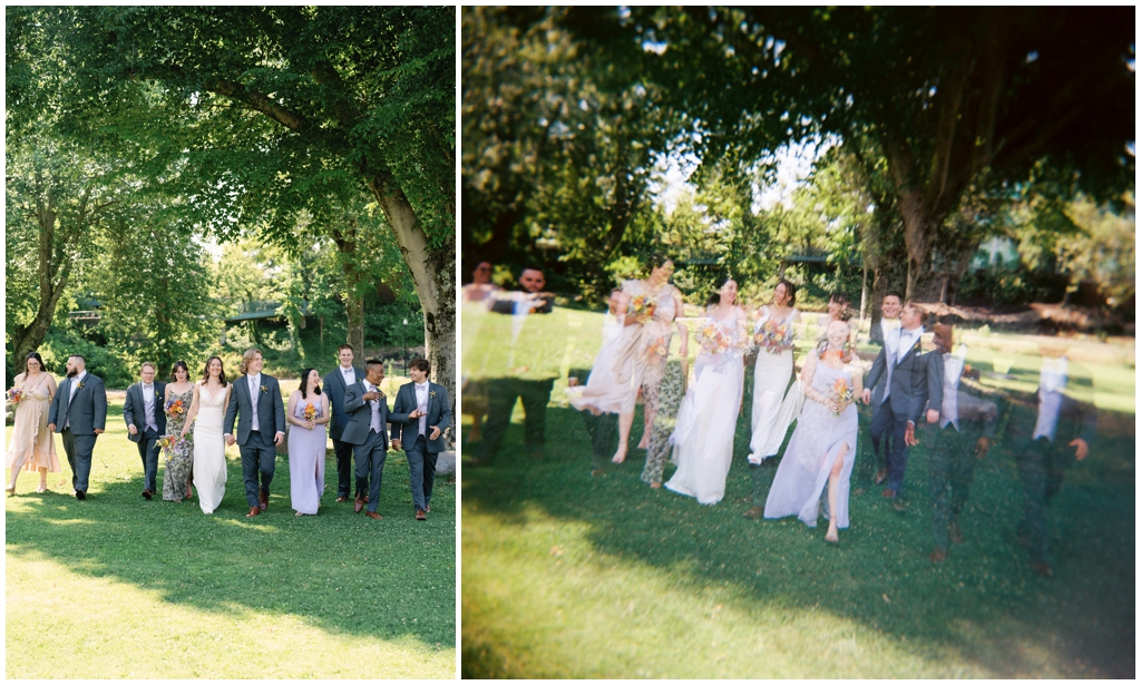 Motion film photo of wedding party at park in Maryville, TN.