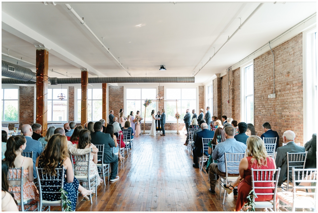 Bride and groom during ceremony held at Skyview venue in Maryville, TN. 