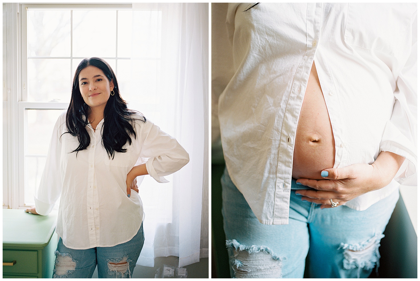 Bright and clear images of new mom in Knoxville maternity session. 