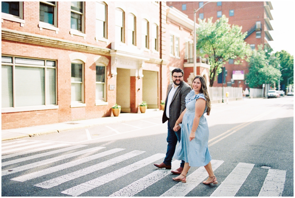 Ashley and Jackson stroll through downtown knoxville for dreamy summer anniversary session