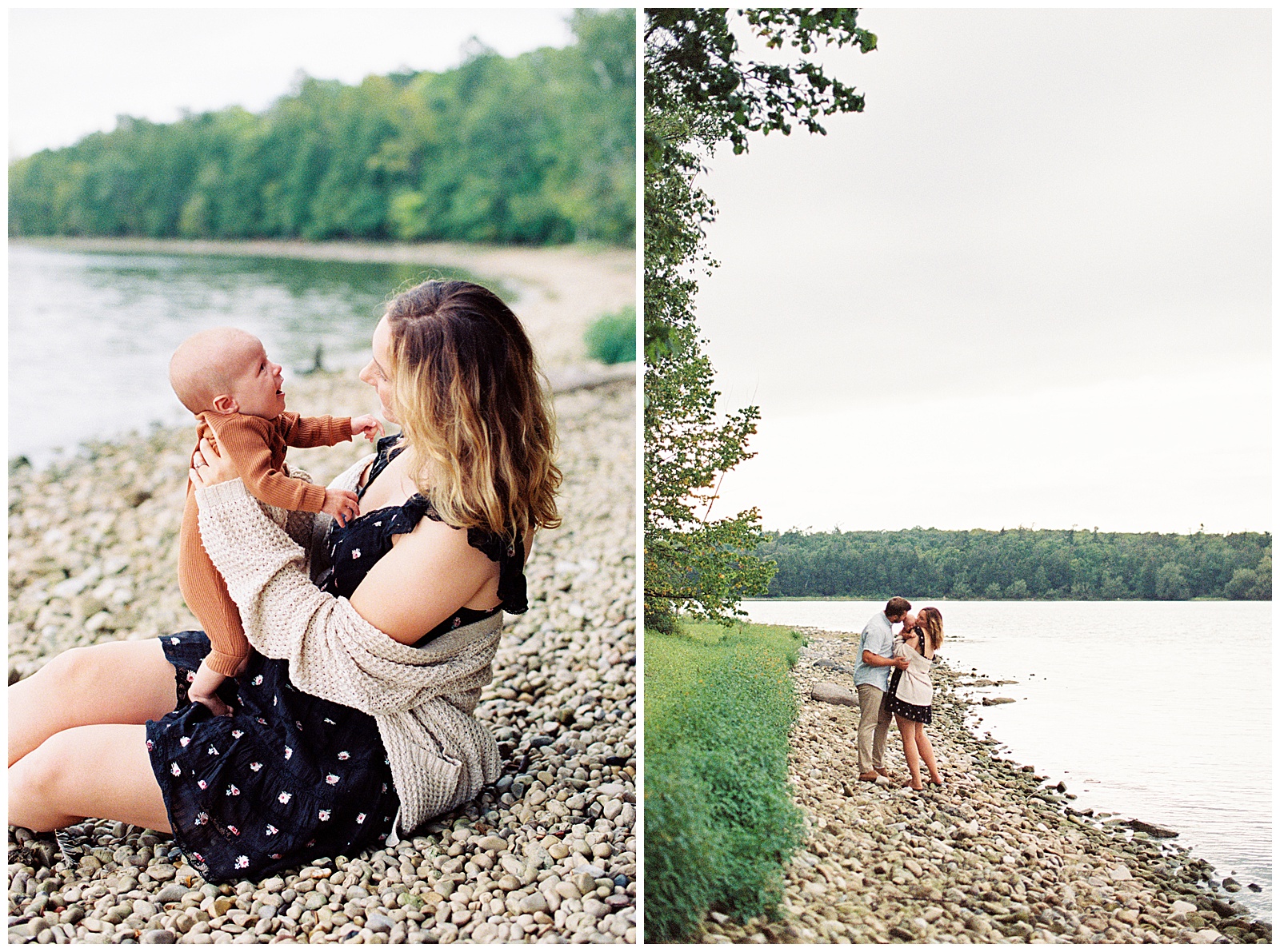 Gorgeous lake Michigan overcast images with natural family poses