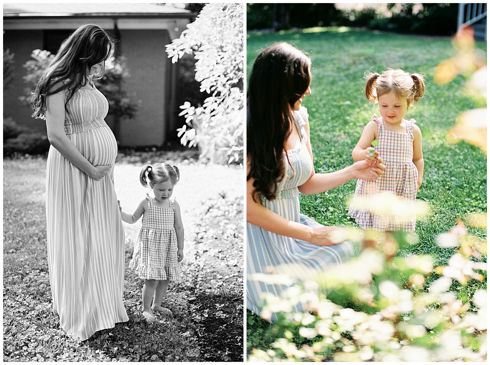 Mom and daughter pose during sentimental Knoxville maternity summer session