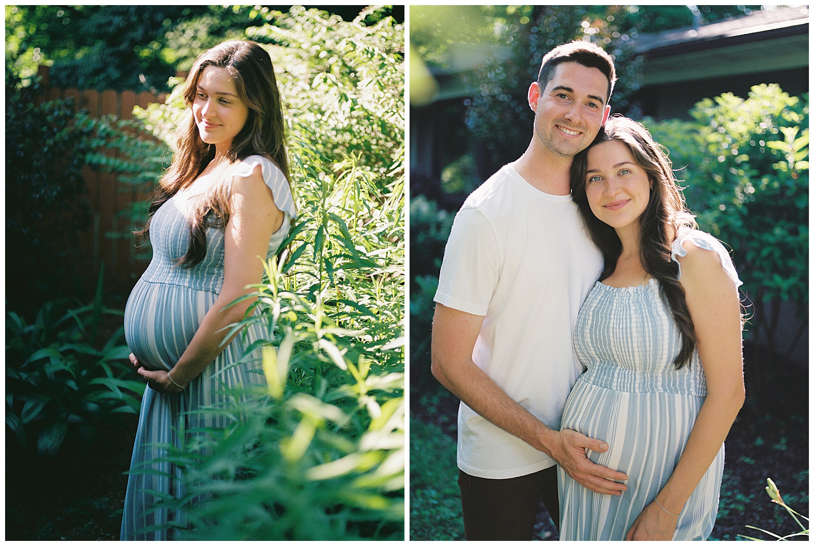 Mom and dad pose together for heartfelt knoxville maternity session