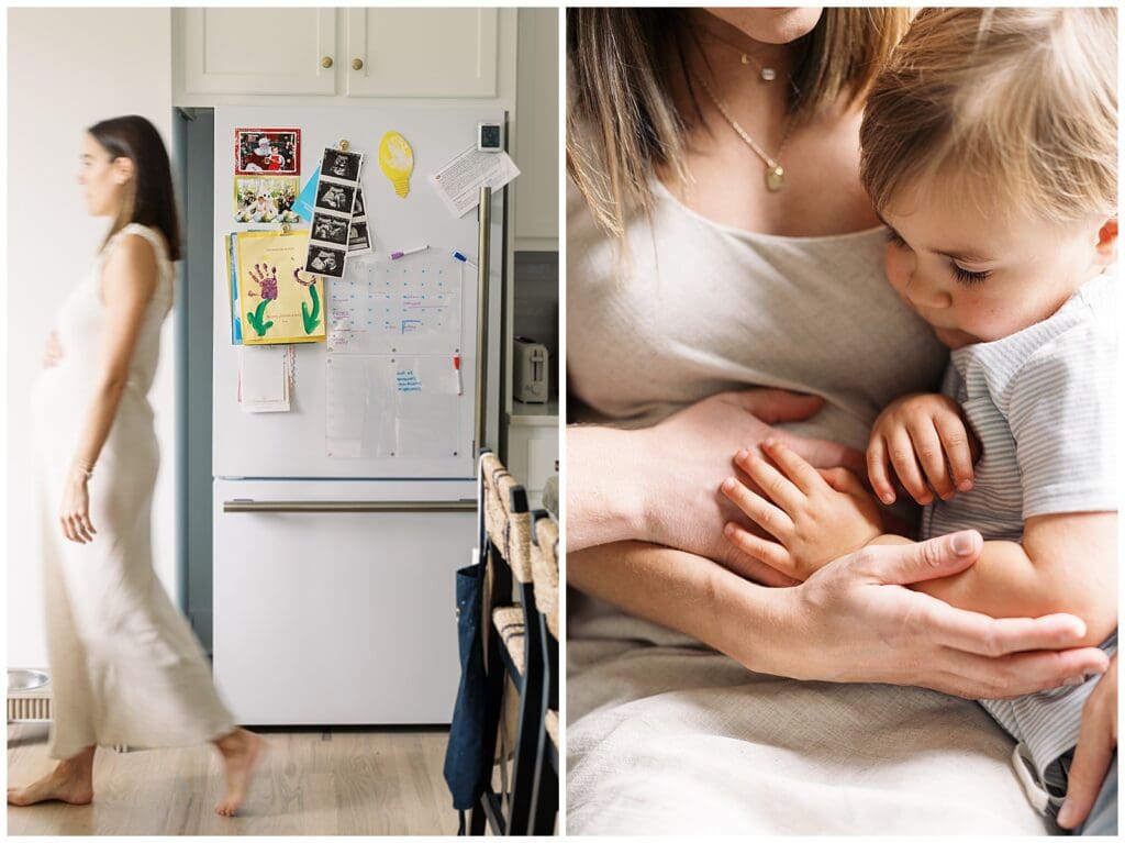 An honest, natural in-home maternity photo session that was not cringe photographed in Farragut, TN.