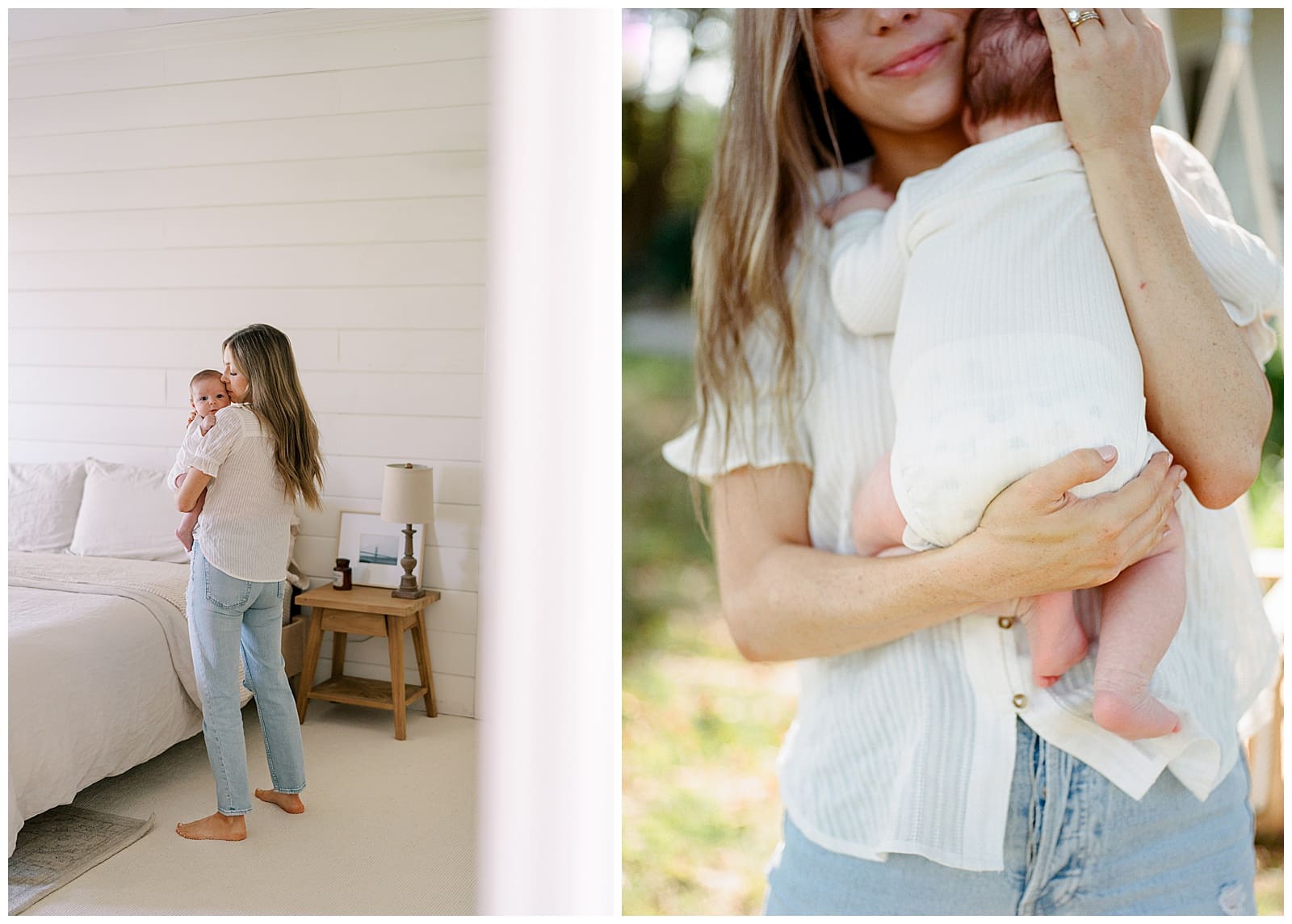 In home newborn photography session in Knoxville, TN of mom holding her newborn baby. Images by Holly Michon Photography - five hard truths about newborn photography