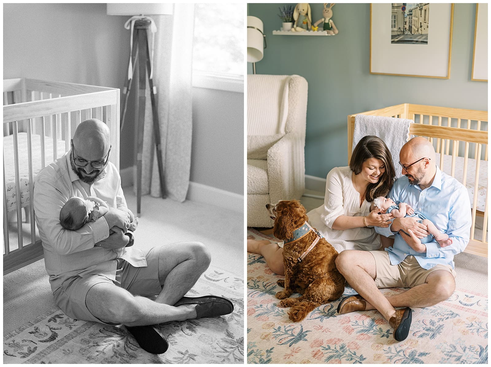 Newborn baby photography in the baby's nursery at home in Knoxville, TN by Holly Michon Photography