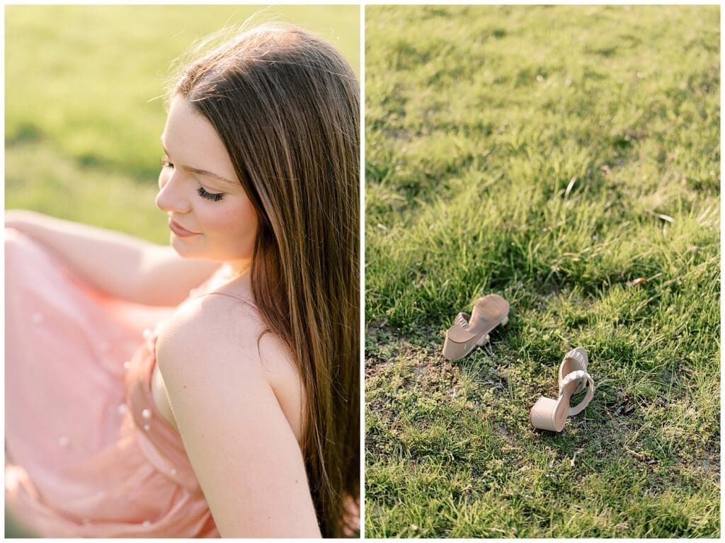 Classic and elegant senior portraits at a meadow in Knoxville. 