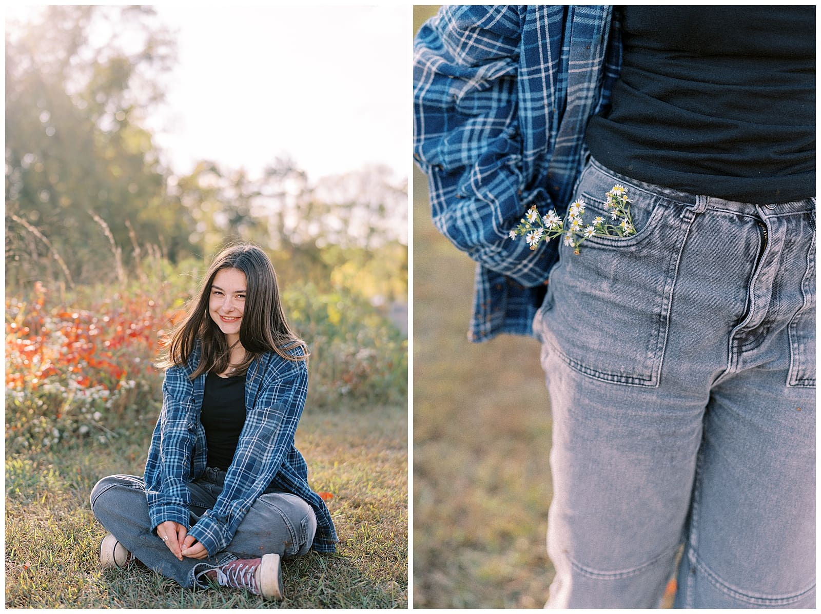 a gorgeous sunset + fall color magic senior session at Melton Hill Park by Holly Michon Photography
