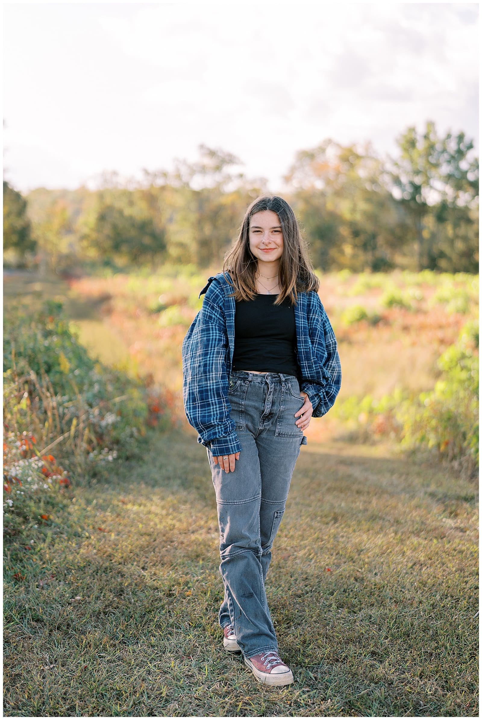 a gorgeous sunset + fall color magic senior session at Melton Hill Park by Holly Michon Photography