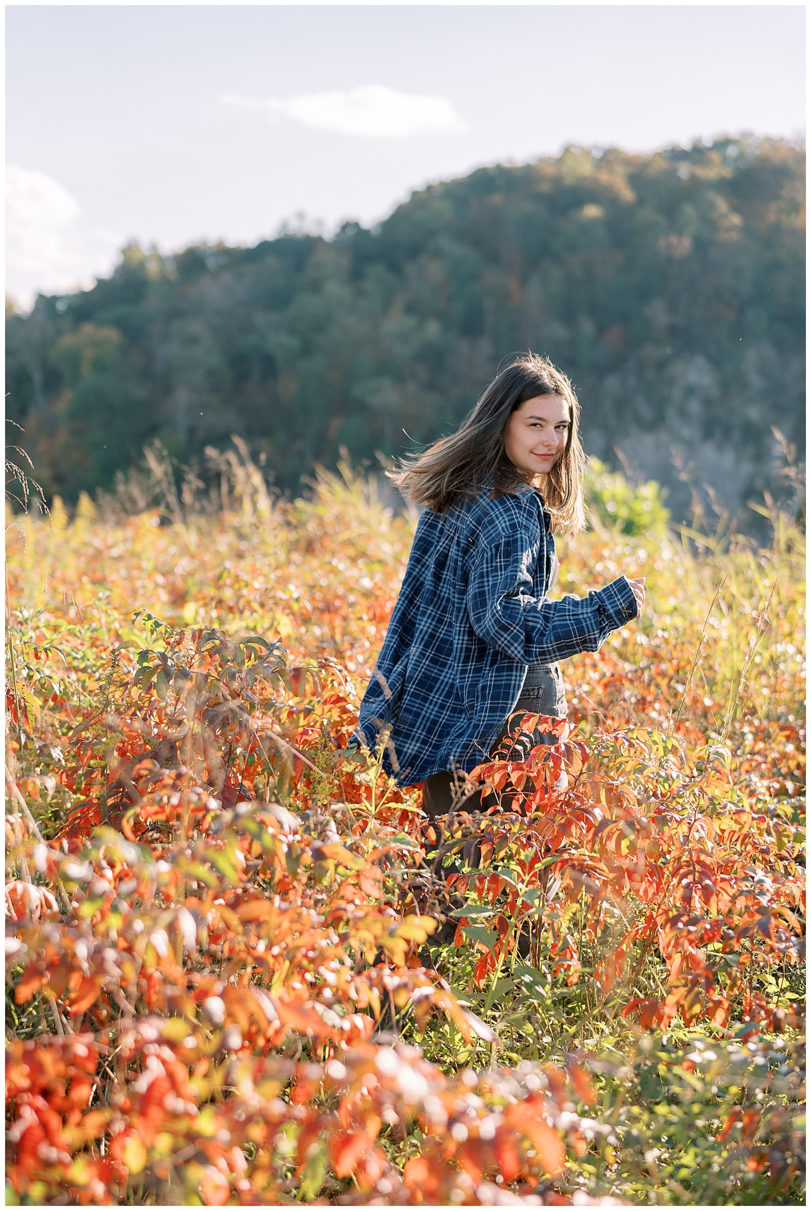 A glowy sunset + colorful fall Knoxville senior session by Holly Michon Photography