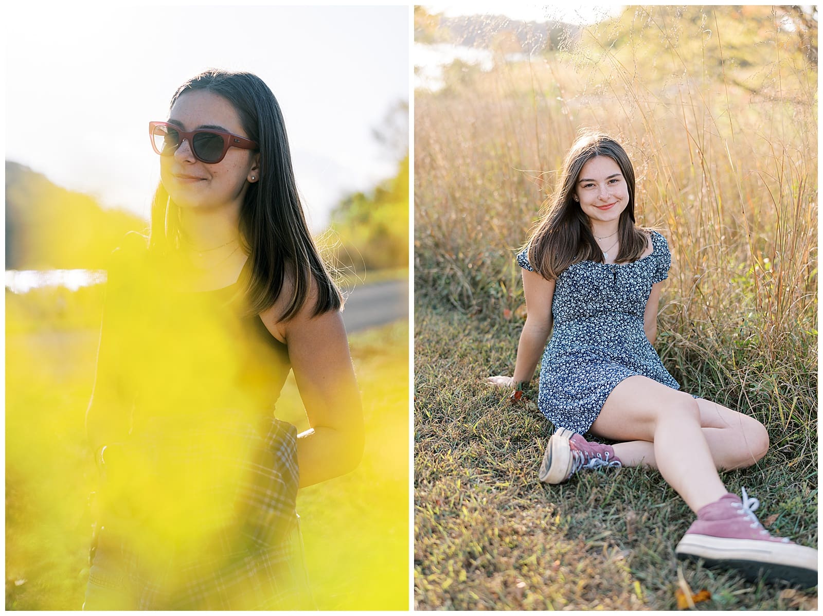 A senior session in October at Melton Hill Park by Holly Michon Photography just before sunset.