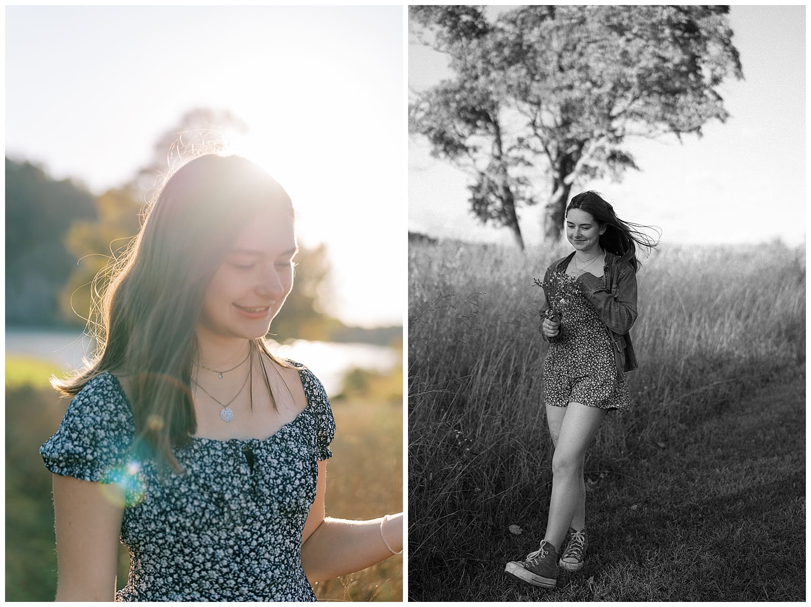 A Knoxville senior session in October at Melton Hill Park by Holly Michon Photography just before sunset.