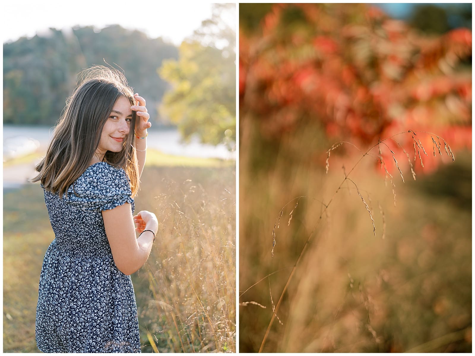 A Knoxville senior session in October at Melton Hill Park by Holly Michon Photography just before sunset.