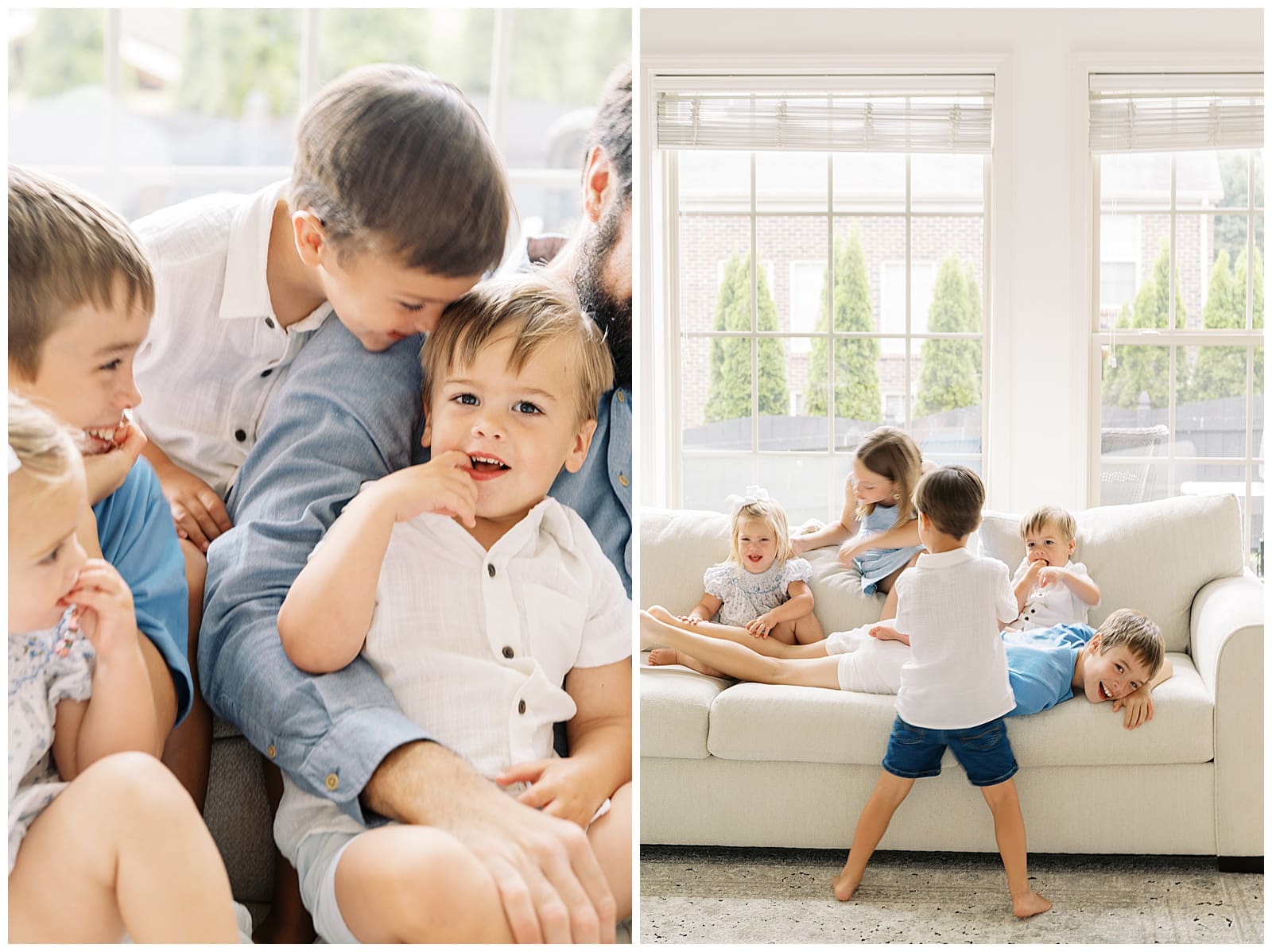 Family of seven in-home family session in Knoxville, TN by Holly Michon Photography