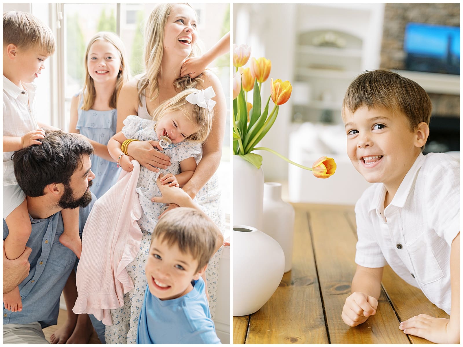 Family of seven in-home family session in Knoxville, TN by Holly Michon Photography