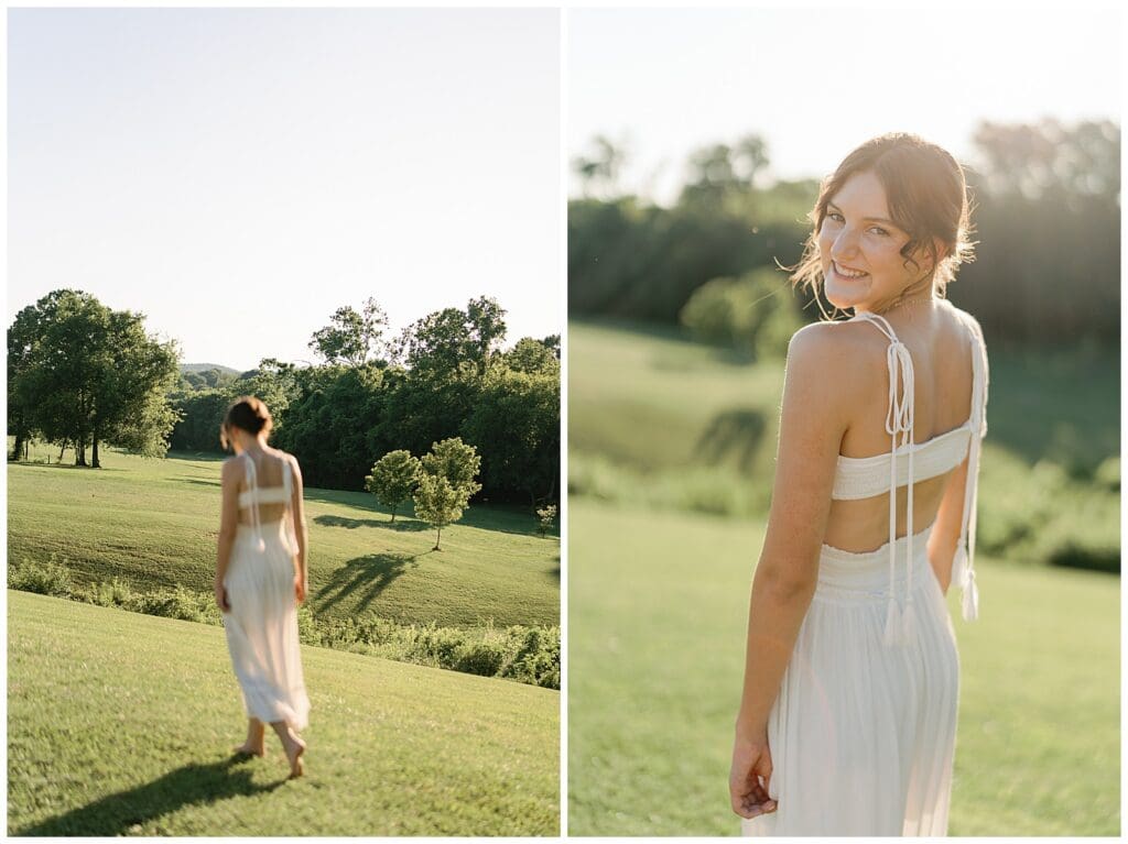 Spring senior session at Victor Ash Park during golden hour in Knoxville TN 